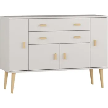 Komoda Komoda z masivu borovice Nord K5/2S/2D 155/92/42 cm / bílá