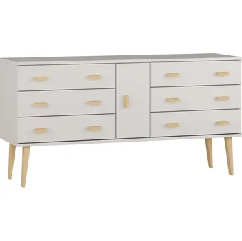 Komoda Komoda z masivu borovice Nord K4/3S 175/75/42 cm / bílá