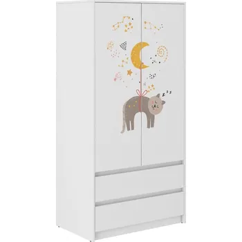 Dětská skříň Dětská šatní skříň s pohádkovým dráčkem 180x55x90 cm 47059