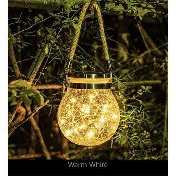 Venkovní osvětlení HJ Solární lampa ve sklenici do exteriéru 20LED LED barva: Teplá bílá/Warm white