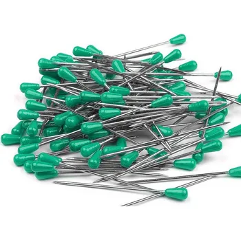 Nástroj na niť a příze Špendlíky délka 60 mm čalounické - zelená smaragdová (100 ks)