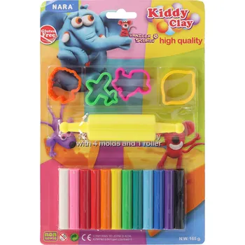 Modelovací hmota Strigo Plastelína / modelína NARA sada 12 barev s tvořítky 526131