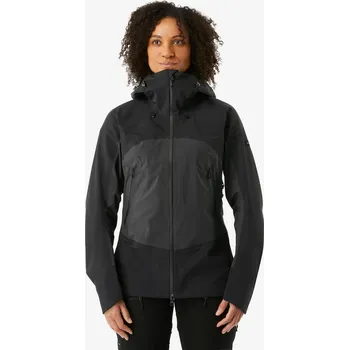 Dámská bunda SIMOND Dámská turistická nepromokavá bunda MT 900 20 000 mm XL ČERNÁ|ŠEDÁ