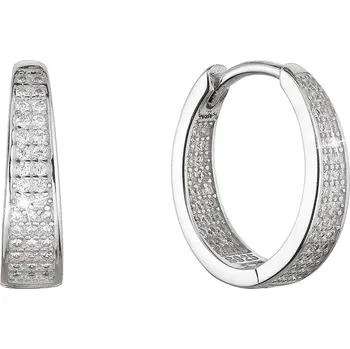 Náušnice EVOLUTION GROUP CZ Stříbrné náušnice kruhy se zirkonky - 11444.1