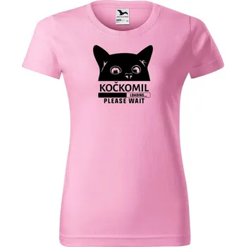 Dámské tričko DOBRÝ TRIKO Dámské tričko s potiskem Kočkomil loading Barva: Růžová, Velikost: 3XL