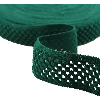 Textilní guma Pro Háčkování Guma pletená 5 cm tmavě zelená