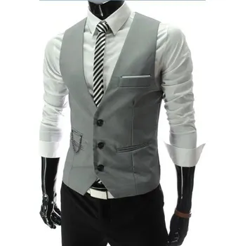 Pánská vesta Pánská formální vesta Barva: Šedá, Velikost: 3XL