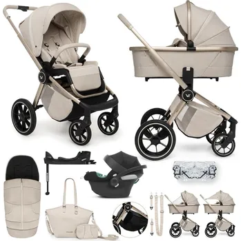 Kočárek MUUVO SET Kočárek 4v1 Quick Boho Beige set + CBX By CYBEX Aton B2 i-Size + základna