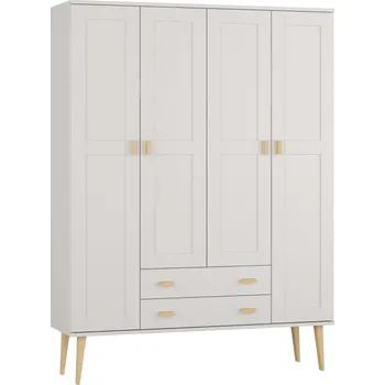 Šatní skříň Šatní skříň z masivu borovice Nord II bílá 155/204/60 cm