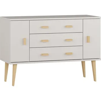 Komoda Komoda z masivu borovice Nord K3/3S 175/75/42 cm / bílá