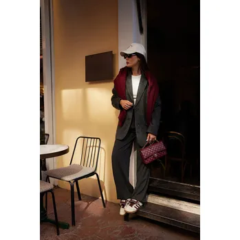 Dámské kalhoty Trendyol TPRAW23PL00016/Brown Trendyol šedá 2035695