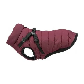 Obleček pro psa Zimní bunda PIROU s postrojem, sangria 24cm