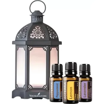 Vůně do bytu Young Living aroma difúzer Lucerna černý antracit + Doterra trio esenciálních olejů 3x5ml