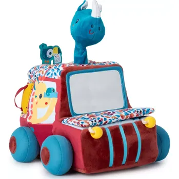 Hračka pro nejmenší Lilliputiens textilní autíčko s aktivitami a zrcátkem