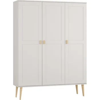 Šatní skříň Šatní skříň z masivu borovice Nord I bílá 135/204/60 cm