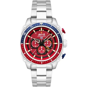 Hodinky AVI-8 AV-4100-22 Hawker Hunter Dual Time Chronograph 43mm 5ATM