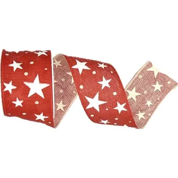 Stuha Stuha vánoční RED HEAVEN červená 40mm x 2m (14,-Kč/m) (Vánoční stuha bavlněná, jednostranný potisk)