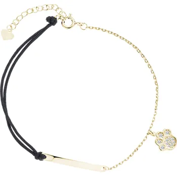 Náramek Pozlacený náramek Bar s tlapkou Ag 925/1000