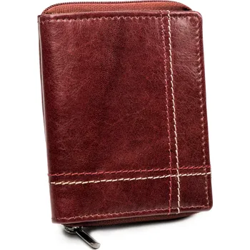 Peněženka Pánská kožená peněženka na karty Barva: Bordová