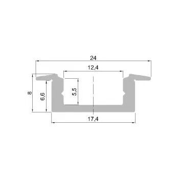 Stavební profil Hliníkový profil pro LED zápustný