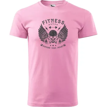 Pánské tričko DOBRÝ TRIKO Pánské tričko s potiskem Fitness Velikost: XS, Barva: Růžová