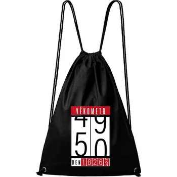 Městský batoh DOBRÝ TRIKO Bavlněný batoh Věkometr 50 Barva: Černá