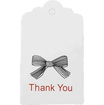 Pro Háčkování Papírová cedulka Thank you bílá 5x3 cm 5 ks