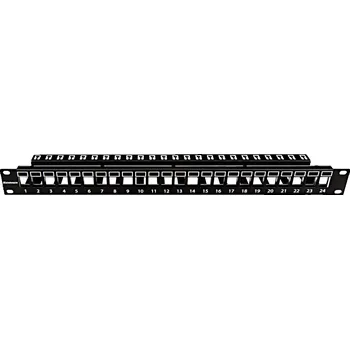 Patch panel SCHRACK 19''patchpanel AMPARO pro 24 keystone SFA/SFB neosazený, 1U HSER0240SP