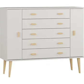 Komoda Komoda z masivu borovice Nord K3/5S 175/109/42 cm / bílá