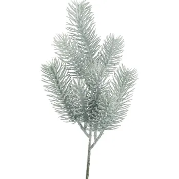 umělá květina umělá větev, Borovice spray ojíněné zelená V38 cm