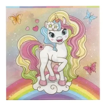 Papírový ubrousek Papírové ubrousky Jednorožec 33 × 33 cm, 12 ks