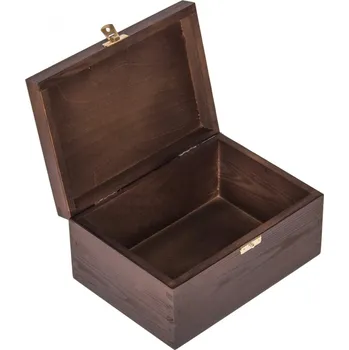 Dárková krabička Přírodní dřevěná krabička - 16x22x10,5 cm / TEMNÝ BRONZ