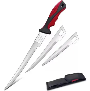 Multifunkční nůž Outdoorový nůž s vyměnitelnou čepelí Černácm/Červená