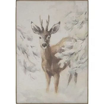 Obraz Nástěnná mapa srnec na plátně Deer - 53*3,5*77 cm