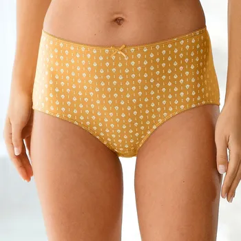 Kalhotky Sada 4 kalhotek maxi s grafickými vzory černá/medová 46/48