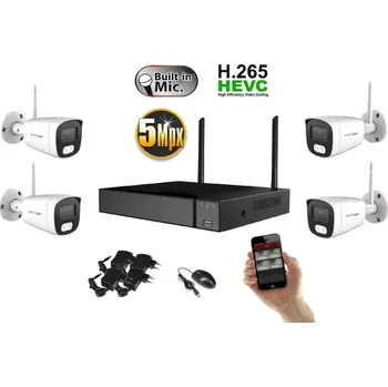 Kompletní kamerový systém Monitorrs Security Wifi IP 4 kamerový set 5 MPix (6121K4) (Monitorrs Security)