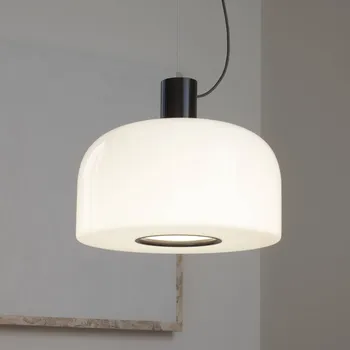 Osvětlení FLOS Bellhop Glass S2 závěsné svítidlo, čokoládově hnědá, Ø 45 cm bílá, čokoládově hnědá 1 x 30 W - Doprava zdarma