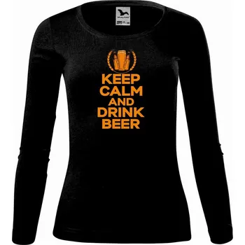 Dámské tričko DOBRÝ TRIKO Dámské bavlněné triko Keep calm beer Velikost: 3XL, Barva: Černá