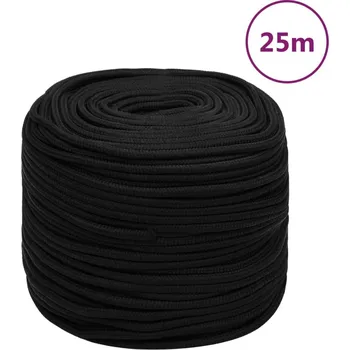 Zahradní nářadí vidaXL Pracovní lano 10 mm 25 m polyester [152771] Barva: Černá