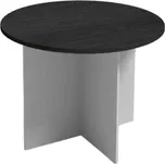 Jednací stůl s kulatou deskou PRIMO GRAY, průměr 100 cm, šedá/wenge