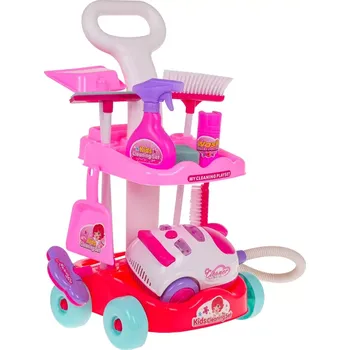 Dětská kuchyňka Dětská úklidová sada s interaktivním vysavačem a vozíkem