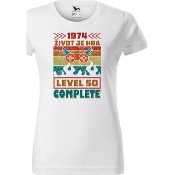 Dámské tričko DOBRÝ TRIKO Dámské tričko s potiskem Život je hra Barva: Bílá, Velikost: XL