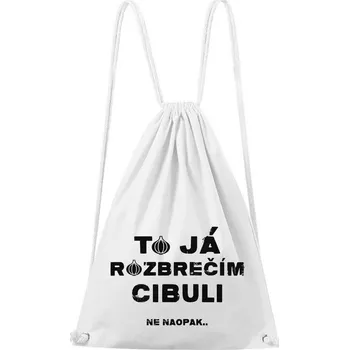 Městský batoh DOBRÝ TRIKO Bavlněný batoh s potiskem Rozbrečím cibuli Barva: Bílá