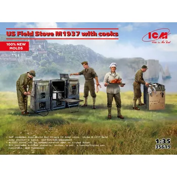 Plastikový model 1:35 U.S. Field Stove M1937 w/ Cooks