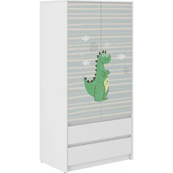 Dětská skříň Dětská šatní skříň s pohádkovým dráčkem 180x55x90 cm 47060
