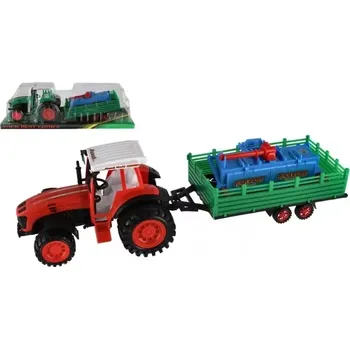 Dětské zboží Traktor s vlekem a rotavátorem plast 52 cm na setrvačník