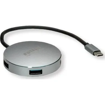 USB hub Rozbočovač USB 14.02.5036-10, standard: USB 3.2 USB, počet portů USB: 4 Sběrnice USB, typ USB: USB C Roline