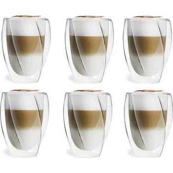 Vialli Design CRISTALLO dvoustěnné sklenice na kávu (latte) a čaj 300 ml, 6 ks 25493