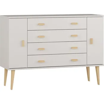 Komoda Komoda z masivu borovice Nord K3/4S 117/92/42 cm / bílá