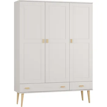 Šatní skříň Šatní skříň z masivu borovice Nord II bílá 135/204/60 cm